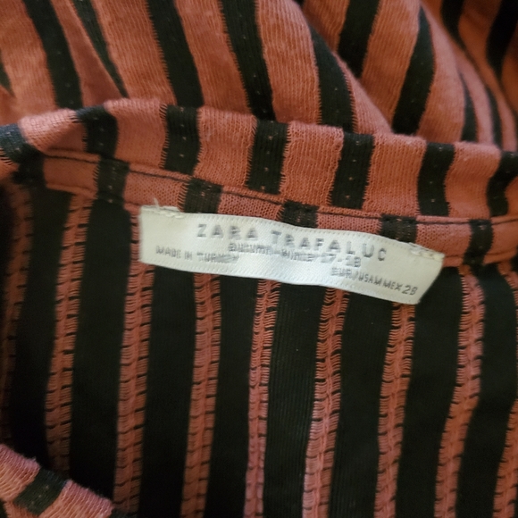 Zara Trafaluc Mauve and Black Vertical Striped Midi Dress Size Medium - Picture 8 of 10